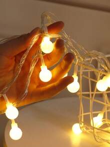 1pc LED Bulb String Lights, USB & Battery Dual Power Decorative Christmas Lights, Party Atmosphere Lights, Suitable For Home Room, Camping, Party, Wedding, Patio, Valentine's Day, Christmas Tree Decoration - Warm White - View 1