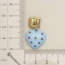 1pc Cute Chocolate Blue Enamel Zinc Alloy Charm, Heart Star Bow Bear Dangle Pendant For DIY Bracelet Necklace Jewelry Making - Blue and Coffee Color-block Design - View 19