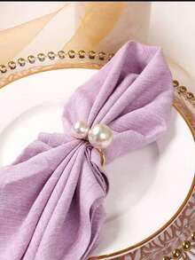 6/12 buah Cincin Serbet Mutiara Besar/Kecil untuk Dekorasi Meja Makan Hotel/Restoran Kelas Atas, Cocok untuk Dekorasi Meja Makan Restoran/Hotel/Rumah, Pilihan Sempurna untuk Semua Musim, Pesta Wisuda, Pertemuan di Luar Ruangan, Pernikahan, Perayaan Ulang Tahun, Makan Malam Keluarga, dan Hadiah yang Ideal - Putih - View 4