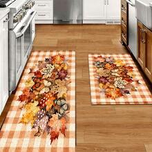 2D Colorful Multiple Maple Leaf Pattern Printed Long Runner Rug Series, Indoor Entrance Mat, Bedroom Bedside Mat, Kitchen Runner Mat, Suitable For Living Room, Laundry Room, Bathroom - Multicolor - View 4