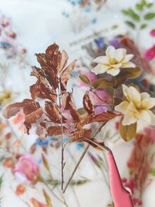 40pcs/Pack Vintage Floral Plant Notebook Decorative Stickers, PET Material, Suitable For Scrapbooking, Labels, Journals, Stationery, Photo Albums, Phone Books, Notebooks, Planners, Back To School - Multicolor - View 6