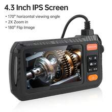 4.3" IPS Screen Endoscope Inspection Camera, 1080P Sewer Inspection Camera With 8 LED Lights, 3 Brightness Levels, 180° Rotating Camera, 32GB Memory Card, And 6.5ft Semi-Rigid Cable - 5M - View 6