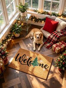 1pc Christmas Tree Snowflake Welcome Doormat, Welcome Mat, Carpet, Floor Mat, Christmas Mat, Bedroom Rug, Area Rug, Bathroom Mat - Multicolor - View 6