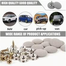 25/50pcs Universal Car Headliner Repair Buttons, Car Headliner Fastener Clips, Car Interior Headliner Fixing Clips, Gray Round Headliner Repair Clips, Easy To Install Car Interior Accessories - A - View 9