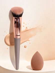 1pc Large Round Slanted Triangle Foundation Brush, Contour Brush, Multi-Functional, Seamless Application, No Makeup Absorption, Fits Facial Contour, Quick Makeup, Beginner-Friendly, Portable Makeup Tool - Multicolor - View 15