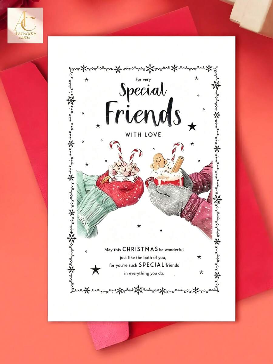 1pc Premium Christmas Card- Suitable For Special Friends, High-Quality Paper, Gift Giver, Ideal Choice For Holiday Celebrations And Seasonal Blessings, Christmas Card - One Size Fits All - View 1