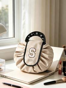 Travel Portable Drawstring Storage Bag 26 Letters Drawstring Makeup Bag Cosmetic Storage Bag Skincare Toiletries Storage Bag Travel Essentials - Multicolor - View 8