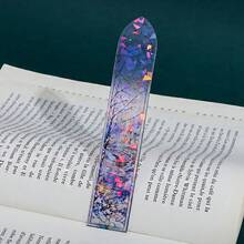 Transparent Painted Acrylic Bookmarks With Four-Season Scenery Theme, Creative Reading Decorative Accessories Featuring Four-Season Scenery Patterns, Elegant Literary Gifts For Book Lovers, Art Enthusiasts And Female Readers, Presents For Festivals - One Size - View 7