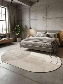 1pc Elegant Easy Line Oval Rug - Ultra-Soft Decor Carpet For Living Room, Bedroom And Bedside - Non-Slip, Thickened, Machine Washable, Floor Mat To - Multicolor - View 7