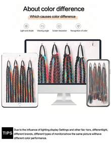 1pc Multi-Strand Braided Synthetic Ponytail Hair Extension With Elastic Hair Band, Long Square Braid Dreadlock Ponytail Hair Piece, Children's Holiday Party Costume Hair Accessory - Multicolor - View 11
