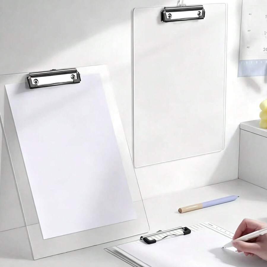 A4/A5 Transparent Loose-Leaf Binder, Clipboard With Metal Clip, Suitable For Notes, Forms, Documents And Drawings - Multicolor - View 1
