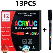 13-126 Colors Art Acrylic Marker Set,Markers Pen With Brush And Soft Tip,Suitable For Sketching,Coloring,Applicable For Painting On Stone,Wood,Calligraphy,Ceramic,Metal,And Various Other Surfaces,A Great Gift For Friend And Student,Back To School - Acrylic Marker Pen - View 12