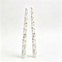 Unicorn Rainbow Long Taper Candles, 2pcs/Pack, Hand-Painted Printed Style, Holiday Home Party Decor, Birthday Dinner Atmosphere Gift - 2pcs - View 3