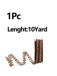 5 Yard Red & Green Lace Trim Christmas Decorative Ribbon, Gift Wrapping Ribbon, Suitable For Christmas Tree Decoration, Wreaths, Garlands, Handmade Crafts - Multicolor - View 12