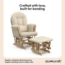 Storkcraft Premium Hoop Glider & Ottoman, Natural/Beige - Natural/Beige - View 4