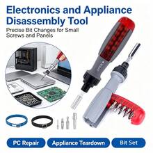Ratchet Screwdriver Set, Multi-Function Adjustable Screwdriver With Replaceable Bits, Portable Manual Repair Tool Kit, Suitable For Home Furniture, Electronics And DIY Projects - Ratchet Screwdriver - View 2
