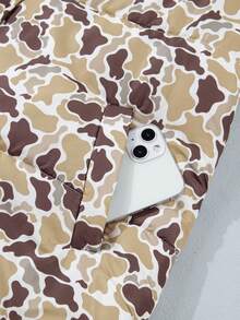 Acelitt Autumn/Winter Casual Stand Collar Cow Print Down Jacket, Lightweight Padded Coat, Suitable For Daily Streetwear - Multicolor - View 9