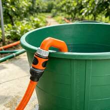 1pc Orange Bucket Rim Hose Hook Connector, Convenient Hose Rack Adapter, Easy To Fill Water And Garden Watering, Durable Plastic Pipe Joint - A - View 5