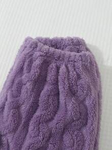 1pc Women's Solid Color Soft Comfortable Thermal Lined Thickened Pajama Pants, Autumn/Winter - Purple - View 6