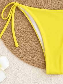 Valentine's Day Spring/Summer New Vibrant Colorblock Striped Halter Bikini Beach Vacation Party Date Sexy Two Pieces Swimsuit Set - Multicolor - View 6
