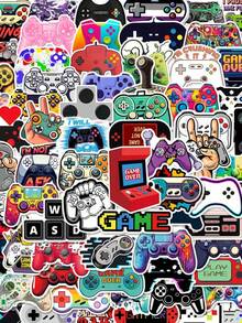 50 miếng nhãn dán vinyl tay cầm chơi game, decal chống nước chủ đề trò chơi điện tử cho laptop, bình nước, ván trượt, bộ nhãn dán graffiti cực ngầu cho fan game - Nhiều màu - Xem 9