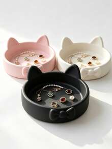 Small Cat Tray Jewelry Storage Ornament, Living Room Desktop Organizer & Home Decor,Multipurpose Tabletop Decor, Suitable For Jewelry, Keys, Wireless Headphones, Storage, Suitable For Small Things Placement, Home Ornaments, Commemorative Gifts, - Multicolor - View 10