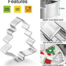 Stainless Steel Christmas Cookie Cutter, 3.1-2.3 Inches, 6pcs Set Gingerbread Man, Christmas Tree, Snowflake, Snowman, Candy Cane Shapes, Stainless Steel, Perfect For Winter Holiday Baking - View 3