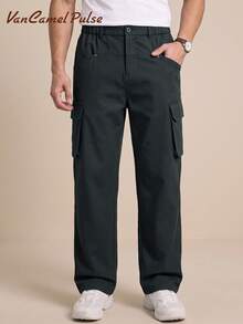 Vancamel Pulse Men's Pants Outdoor Casual Style Men's Cargo Long Pants Functional Style Versatile Minimalist Solid Color Men's Long Pants - Black - View 1