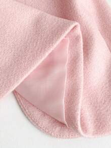 Autumn/Winter French Style Baby Girl Cute Pink Solid Color Lapel Overcoat Princess Bow Short Outwear Top - Pink - View 8