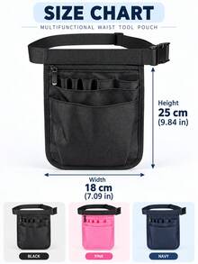 Large Capacity Multi-Compartment Multifunctional Waist Bag, Designed For Tool Storage, Suitable For Nurses And Gardeners, With Adjustable Waist Belt, Lightweight And Practical, Ideal For Hospital Shifts And Daily Work - Multicolor - View 12