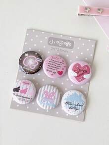 6 buah Stiker Lencana Kartun Mini 25mm Lucu untuk Dekorasi Ransel, Pin Aksesoris Pakaian DIY Siswa, Patch - MultiWarna - View 21
