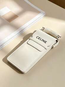 Celine 1pc Burgundy Leather Eyeglass Case, Luxury Hard Shell Fashion Eyeglass Storage Box, Women's Designer Accessory, Perfect Gift - White - View 5