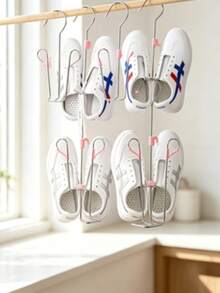 20pcs Stainless Steel Hanging Shoe Drying Rack, Space-Saving Windproof Shoe Hooks With Non-Slip Rubber Tips And Rust-Resistant Clips, Multi-Functional Shoe Rack For Sneakers And Boots, Indoor And Outdoor Use, Home Storage, Ideal Christmas Gift For Family And Friends - Multicolor - View 2