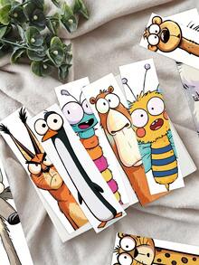 30pcs Funny Cartoon Animal Paper Bookmarks, Creative Quirky Ugly-Cute Big-Eyed Animals, Used To Mark Reading Pages, Suitable For Students' Daily Reading, Planner Decoration, Also Can Be Used As Creative Small Gifts. - A - View 1