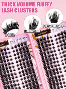 MEM 320 Eyelash Books, D-Curl, Large Quantity, New DIY Eyelashes, Fluffy And Soft, 3D Fake Mink False Eyelashes, Makeup, Extended Eyelashes, Short Eyelashes, DIY Light Eyelashes, Extended False Eyelashes DIY At Home - D - View 3