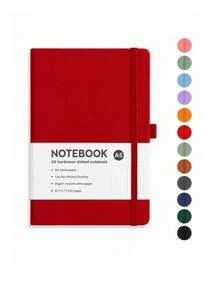 1pc A5 Hardcover Dot Grid Notebook, 192 Pages Bullet Journal, Portable Notebook With Elastic Band And Pen Holder, Suitable For Writing, Planning, Journaling, School, Office And Study Essentials - A5 - View 7