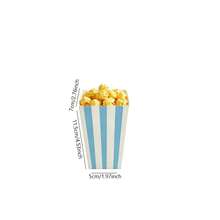 12-Pack Striped Popcorn Boxes - Carnival Party Mini Paper Popcorn Candy Containers Movie Night Party Supplies (Blue) - Blue and White Vertical Stripes - View 2