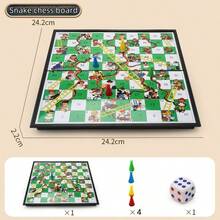 9.5 英吋磁性蛇梯棋盤遊戲，可折疊便攜旅行棋盤遊戲，適合兒童家庭、派對聚會、聖誕新年生日禮物，男孩女孩通用（隨機包裝款式發貨） - 9.5吋蛇梯棋盤 - 查看 6