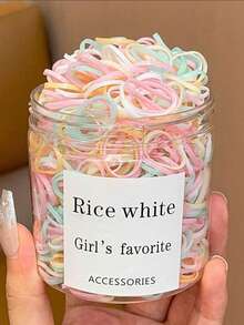 500pcs Girls Fashion Daily Decorative Minimalist Small Hair Ties, Suitable For Daily Matching - Multicolor - View 6
