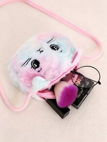 1pc Kids Cat Pattern Sequin Earring Faux Fur Large Capacity Cute Plush Crossbody Bag, Suitable For Daily, Party, Holiday - Multicolor - View 6