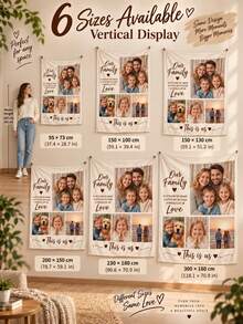 Custom Photo Wall Tapestry Personalized Family Picture Hanging, Smooth Polyester Vertical Tapestry With Custom Photo And Custom Text, Decorative Wall Art For Bedroom Living Room, Family Gift Home Decor - Multicolor - View 6