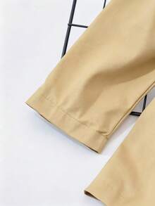 Young Girl Casual Classic French Double-Breasted Trench Coat Jacket - Khaki - View 6