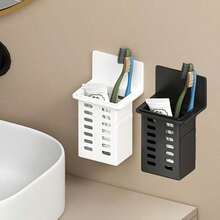 [Toothbrush Holder]Toothbrush Holder Bathroom Wall-Mounted Toothbrush Storage Rack Bathroom Storage Shelf Multi-Function Toothpaste Toothbrush Holder Bathroom Accessories - Multicolor - View 12