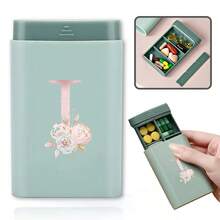 Gold Letter Print Portable Pill Box, Multi-Compartment Sealed Medicine Storage Box, Compact Daily Pill Container, Suitable For Travel And Daily Use - Multicolor - View 37