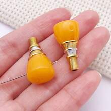 2pcs Buddhist Mala Guru Beads Colorful Resin Three Hole Buddha Head With Metal Tower Connector For Handmade Prayer Bead Accessories 14x26mm - Multicolor - View 11