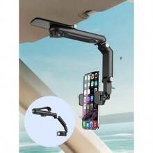 Soporte universal para telfono en parasol de coche - Clip antideslizante de cocodrilo con almohadilla de silicona, fijacin segura; Rotacin multifuncio - A - Ver 4
