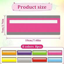 8pcs PET Reading Highlight Strips, Colorful Reading Tracking Ruler Bookmarks, Student Reading Assistant Learning Stationery - Color Style Randomized - View 7