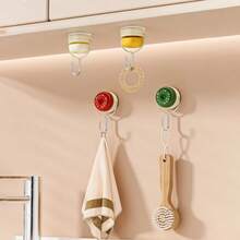 2pcs New Dopamine Suction Cup Hooks, No Drilling, Strong Load-Bearing, Multi-Functional Wall Hooks For Door, Kitchen, Bathroom And Bathtub, No-Damage - View 5