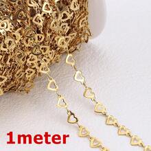 1m Stainless Steel Hollow Heart Chain Gold Color Jewelry Chain Suitable For DIY Necklace Bracelet Jewelry Accessories - Stainless Steel Chain - View 8