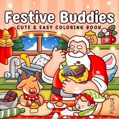 GDTME Christmas Companion: Cozy And Cute Santa Claus Coloring Book, Comfortable Hygge Moment For Relaxation, Hana Original Design, Suitable For Adults And Teens, New Year Cute And Cozy, Children's Coloring Book, Art Supplies Coloring Book, Adult Coloring Book, Adult Coloring Book Collection, 2027 New Arrival, Stationery, Thanksgiving, Back To School Supplies, 7.9x7.9 Inches